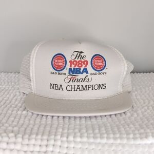 Vintage Detroit Pistons 1989 Bad Boys NBA Finals Champions Snap Back Tru…